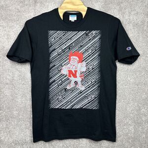 Vintage 2000s‎ Y2K Nebraska Huskers Football Black T Shirt Size XL